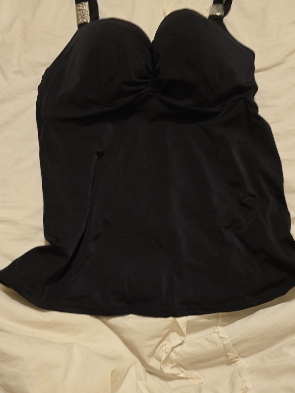 Black Lane Bryant Tankini Top Has Full Bra W Underwire For Excellent Support. - Picture 3 of 7